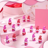 economico San Valentino-30 mini gnomi per San Valentino, piccole statuette di gnomi da regalare, piccoli gnomi da nascondere, statuette di gnomi in gomma per la festa di San Valentino (3 colori)