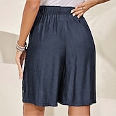 economico Pantaloncini Bermuda-Per donna Bermuda Shorts Pantaloncini Estivi Shorts da Spiaggia Vacanza Moda Casual Quotidiano Lunghezza al ginocchio Vita Alta Coulisse Tasca Elastico in vita Comodità Asciugatura Rapida Morbido