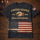 economico Collezione Uomo-Patriotico T-shirt Maglietta grafica Aquila Bandiera Americana Retrò Vintage Patriotico Corte 1776-2026 per Per uomo Adulti Stampa 3D  per Giorno dell'Indipendenza / 4 Luglio 4 Luglio
