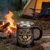  Vanhan f*ckers clubin elinikäinen jäsenmuki, 10oz keraaminen kahvikuppi vintage-luurankodesignilla, rohkea huumorijuoma jokapäiväiseen käyttöön, vanhan runkkarin vitsilahja miehille &Old Fuckers