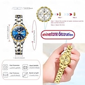 abordables Montres à quartz-Les montres à quartz pour femmes sont à la mode décontractées et élégantes équipées de décorations en strass et de cadrans lumineux à double calendrier ce qui en fait le meilleur choix de cadeau pour