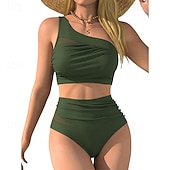 cheap Surfing Tankinis &amp; Bikinis-Women's Bikini Sets Bathing Suit 2 Pieces UV Protection Elastic Sleeveless Swimwear Swimsuit Surfing Diving Swimming Summer