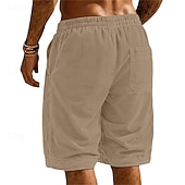 economico Pantaloncini casual-Per uomo Shorts Pantaloncini casual Pantaloncini di velluto a coste Pantaloncini strutturati Tasca Elastico in vita Tinta unica Semplice Comodità Traspirante Lunghezza al ginocchio Casuale All'aperto