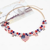 250e anniversaire des États-Unis Collier Occasionnel Adulte Unisexe Jour de l'Indépendance / 4 Juillet 4 Juillet Soirée Performance Se déguiser