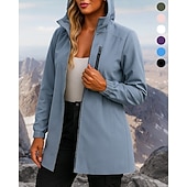 preiswerte Wasserdichte Jacken-Damen Kapuzenjacke Windjacke Outdoorjacke Außen Wasserdicht Winddicht Wanderoutfits Wanderbekleidung Frühling Herbst Jacke Klettern Camping / Wandern / Höhlenforschung Einfarbig Schwarz Weiß Rosa