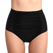 abordables Surf Tankinis &amp; Bikinis-Femmes Shorts de bain Bas de bikini taille haute Une pièce Couleur Unie Jambe courte Séchage Rapide Élastique Bas Surf Plage Natation Été