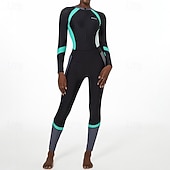 economico Rash Guards Interi-Per donna Rash Guard completo per il corpo One Piece Patchwork Con zip Protezione UV Elastico Manica Lunga Costume da Bagno Costume da bagno Surf Snorkeling Nuoto Primavera