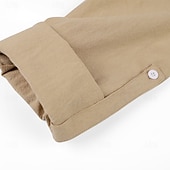 Недорогие Классический-Муж. Рубашка Льняная рубашка Стиль Викингов Летняя рубашка Одежда для пляжа Рубашка с воротником-стойкой Сплошной цвет Повседневные Отпуск Черный Белый Зеленый Цвет хаки Длинный рукав