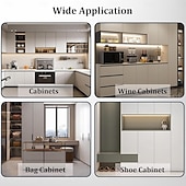 رخيصةأون أضواء الديكور-مجموعة من 10 مصابيح LED بمستشعر مفصلي - مصابيح ذكية تعمل باللمس للخزائن، مناسبة لخزائن المطبخ، وخزائن الملابس، وغرف المعيشة، وغرف النوم، وخزائن الملابس.