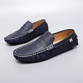billiga Casual loafers-Herrloafers i läder – bekväma slip-ons för vardagsbruk, kontor och resor