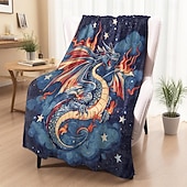 preiswerte Blankets &amp; Throws-Independence Day Blanket Fleece Throw Blanket for Couch Dragon Gift Classic 3D Fantasy Sofa Bed Decorative Warm Blanket Home Decor