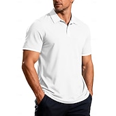 tanie Męska klasyczna koszulka polo-Męskie Koszula golfowa Koszulka polo z dzianiny waflowej Codzienny Biznes Klasyczny Krótki rękaw Moda Nowoczesny Jednokolorowe Guziki Lato Wiosna Wiosna i lato Regularny Czarny Biały Żółty Wino