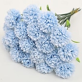 cheap Artificial Flower-18 Bunches Multicolor Realistic Artificial Chrysanthemum Flowers - Maintenance-Free Faux Floral Arrangement Bouquet in White Red Pink Yellow Green-Gray - Suitable for Home Wedding Party Table Centerpiece