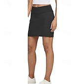 levne Dámské sukně a šortky-Dámské Jednobarevné Ležérní sukně Tenisový kort Tenisové sukně s šortkami Kapsy Rychleschnoucí Prodyšné Běh Zdatnost Jóga Sukně Nedostatek Černá Bílá Khaki Oblečení na tenis