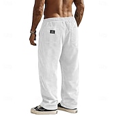 cheap Casual Pants-Men's Trousers Corduroy Pants Baggy Pants Casual Pants Elastic Waist Straight Leg Solid Color Comfort Moisture Wicking Full Length Casual Daily Outdoor Fashion Streetwear Blue Black Micro-elastic