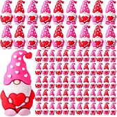economico San Valentino-30 mini gnomi per San Valentino, piccole statuette di gnomi da regalare, piccoli gnomi da nascondere, statuette di gnomi in gomma per la festa di San Valentino (3 colori)