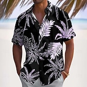 economico Piante tropicali-Per uomo Albero di Cocco Colore sfumato Piante Tropicali Camicia hawaiana estiva Camicia con Bottoni Camicia Aloha Manica Corta Hawaiano Ferie Abbigliamento mare Estate Primavera Collo ripiegato