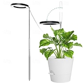 abordables Luces de cultivo para plantas-Luz LED de espectro completo con forma de anillo de ángel de 6 pulgadas para cultivo de plantas, luz solar de escritorio ajustable para plantas de interior, opciones de base de escritorio o suelo, luz
