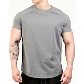 Χαμηλού Κόστους T-shirts και αμάνικα μπλουζάκια για τρέξιμο-Ανδρικά Μονόχρωμο Tricou de Alergat Μπλούζα συμπίεσης Καλοκαίρι Άνοιξη Φθινόπωρο Κοντομάνικο Γρήγορο Στέγνωμα Συμπίεση Ύγρανση Γυμναστήριο προπόνηση Ενεργή εκπαίδευση Ασκηση Θαλασσί Μαύρο Μπεζ