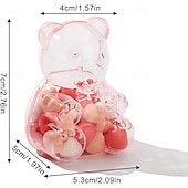 billiga bagage- och reseförvaring-12 st söta björnformade godisaskar, genomskinliga fyllbara ornament, godisbehållare godsaksaskar, bröllopspresentaskar förvaringsbehållare godisburkar, för brudshower bröllop alla hjärtans dag