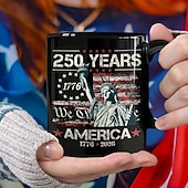 tanie Kubki i filiżanki-Kubek z okazji 250. rocznicy Stanów Zjednoczonych, prezent patriotyczny, ceramiczny kubek do kawy z okazji półpięćsetnej rocznicy, 1776–2026, Ameryka 250, prezent na Dzień Niepodległości dla mężczyzn