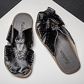 economico Sandali casual-sandali da uomo in similpelle marrone, tomaia cucita a mano, plantare comodo, stile casual rilassato, adatti per il tempo libero estivo e per l'uso interno
