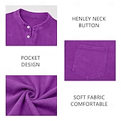 Χαμηλού Κόστους Casual Tee Henley-Ανδρικά Πουκάμισο Henley Πουκάμισο 100% Cotton Acid Wash Μπλουζάκι Μπλουζάκι Κοντομάνικο Ρετρό / Βίντατζ Καθημερινό Αγχωμένος Πεπαλαιωμένο Στυλ Πλυμένο Χένλι Causal Καλοκαίρι Άνοιξη Φθινόπωρο
