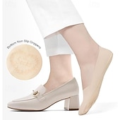 cheap Heating &amp; Cooling-6 Pair Thin No Show Socks Womens Nylon Non Slip Low Cut Invisible Liner Footies Thin Silk Socks for Flats Loafers Lightweight