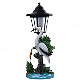 baratos Luzes de paisagem-1 flamingo solar à prova d'água para uso externo &amp;Luminária de resina em forma de guindaste, decoração para jardim, quintal, gramado e caminho, estátua de animal solar para iluminação paisagística,