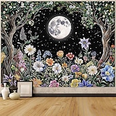 preiswerte Wandteppiche-Wandteppich mit Sonne und Mond aus Buntglas, himmlisches Mosaik, Boho-Stil, kunstvolle Wanddekoration für Yoga-, Meditations- und Wohnzimmer