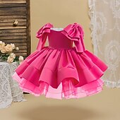 preiswerte Partykleider-Kinder Mädchen Partykleid Einfarbig Ärmellos Besonderer Anlass Geburtstag Niedlich Süß Polyester Midi Partykleid Sommer Frühling Kinder Rosa Rote Himmelblau