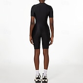 billige One Pieces Rash Guards-Dame Rash-guard One Pieces Lapper Ta igjen glidelåsen Boyleg Knelengde UV Beskyttelse Elastisk Kortermet Badetøy Badedrakt Surfing Snorkling Svømming Sommer