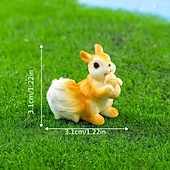 halpa Veistokset-4 kpl pikkuoravia, sammal-mikromaisema-orava-puutarhan koriste-esineitä, kodin työpöydän pieniä koriste-esineitä tee-se-itse, ulkotilojen mini-nurmikon koristelu, sarjakuva-orava-sarja, auton sisustus