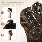 baratos Rabos-de-Cavalo-Aplique de rabo de cavalo feminino - extensão de rabo de cavalo cacheado de 35 cm, extensões de cabelo com rabo de cavalo ondulado, aplique de cabelo sintético, apliques de cabelo natural para