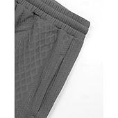  Men's Joggers Trousers Casual Pants Textured Pants Drawstring Elastic Waist Textured Plain Comfort Breathable Full Length Daily Outdoor Holiday Vacation Casual Black White Micro-elastic