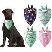 cheap Bandanas &amp; Hats-Pet Neckerchief Cartoon Bunny Pattern Easter Festival Bandana Bib Cat Printing Saliva Towel Dog Triangle Scarf for All Seasons