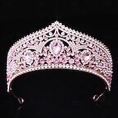 abordables Tiaras &amp; Couronnes-Couronnes Coiffe Alliage Mariage Anniversaire Élégant Mignon Avec Strass Casque Couvre-chef