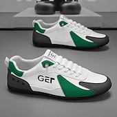 levne Pohodlné šněrovací boty-Pánské černo-béžové golfové tenisky, sportovní a pohodlné, ideální na golfová hřiště a aktivní pobyty