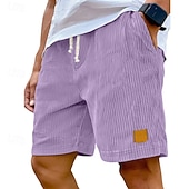 economico Pantaloncini casual-Per uomo Pantaloncini Estivi Pantaloncini casual Pantaloncini di velluto a coste Tasca Coulisse Elastico in vita Semplice Comodità Traspirante Corto All'aperto Vacanza Canotta sportiva Casual Nero