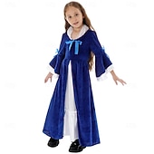  A 250-a aniversare a SUA secolul al 19-lea Anii 1800 Rochie de prerie Mâneci Lungi Fata Pionier Colonial Pionier Războiul Revoluționar Costume de fancy Fete Halloween Carnaval Ținute pentru