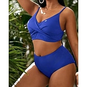 baratos Surfistas Tankinis &amp; Bikinis-Mulheres Padrão Tankinis e biquínis para surfe Roupa de banho 2 Peças Cor Sólida Sem costas Proteção UV Elástico Sem Manga Roupa de Banho Surfe Mergulho Natação Verão