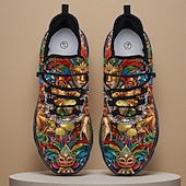 economico Scarpe da uomo-sneakers colorate da uomo per il carnevale: in similpelle con motivi audaci, perfette per il carnevale, gli eventi del carnevale e le celebrazioni festive