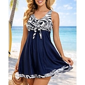 Недорогие Серфинг Танкини и Бикини-Жен. Купальный костюм Танкини 2 предм. Абстракция УФ-защита Эластичный Без рукавов Купальники Купальник Серфинг Дайвинг Плавание Лето