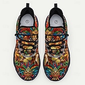 economico Scarpe da uomo-sneakers colorate da uomo per il carnevale: in similpelle con motivi audaci, perfette per il carnevale, gli eventi del carnevale e le celebrazioni festive