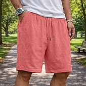ieftine Pantaloni scurți de sudoare-Bărbați Pantaloni scurți activi Pantaloni scurți de sudoare Pantaloni Scurți Pantaloni scurți de vară Cordon Talie elastică Simplu Simplu Culoare solida Confort Peste Genunchi Zilnic În aer liber