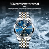 billige Kvartsklokker-Ny Olevs herreklokke for forretningsbruk, kvarts, med lysende kalender og ukevisning, diamantbesatt, uformell og moteriktig vannavstøtende sportsklokke for menn