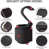 billiga Helkroppsmassage-2 st tyngdlyftningskrokar med handledsbandage handledsrem gym fitnesskrok viktrem pull-ups kraftlyftningshandskar