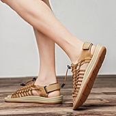 economico Infradito da Vacanza-sandali da uomo color cuoio con cinturini regolabili, traspiranti e comodi, ideali per attività estive all'aperto e vacanze