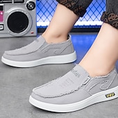 preiswerte Slipper Schuhe-Lässige rote Herren-Slipper – bequemes Canvas, leicht anzuziehen, ideal für Freizeitaktivitäten, Wochenendausflüge und den Alltag.