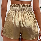 economico Pantaloncini corti-Per donna Shorts Pantaloncini Estivi Shorts da Spiaggia Vacanza Moda Casual Quotidiano Corto Misura del girovita medio Elastico in vita Comodità Morbido Traspirante Inelastico Spiaggia Feste Ferie Oro